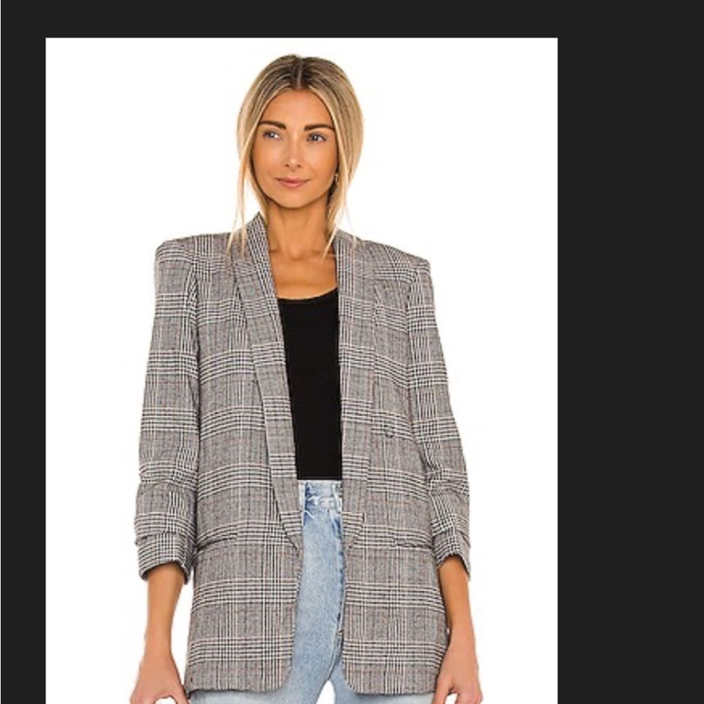 Blank NYC Women's Gray Checkered Blazer